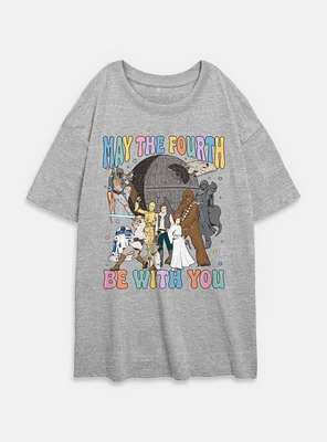 Star Wars A New Hope May The Fourth Be With You  Womens Oversized T-Shirt