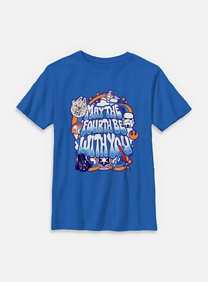 Star Wars Bubble Text May The Fourth Youth T-Shirt