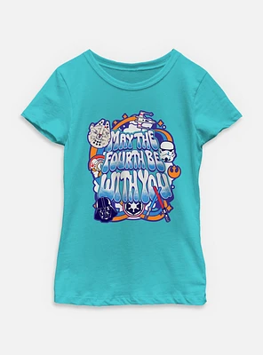 Star Wars Bubble Text May The Fourth Youth Girls T-Shirt