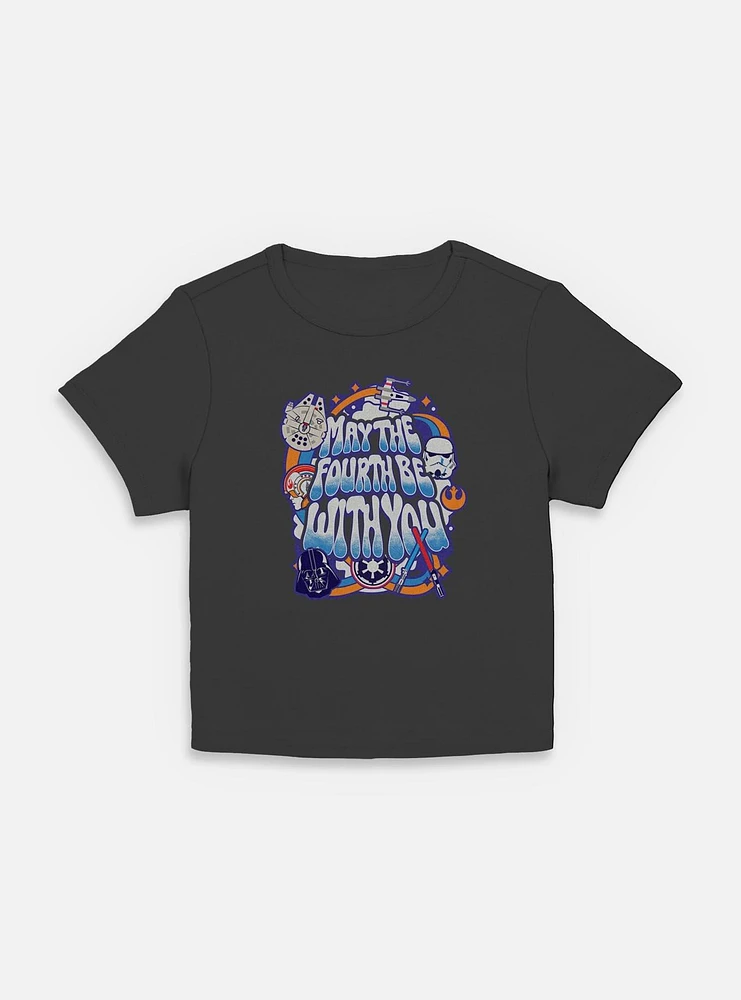 Star Wars Bubble Text May The Fourth Womens Baby T-Shirt