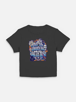 Star Wars Bubble Text May The Fourth Womens Baby T-Shirt