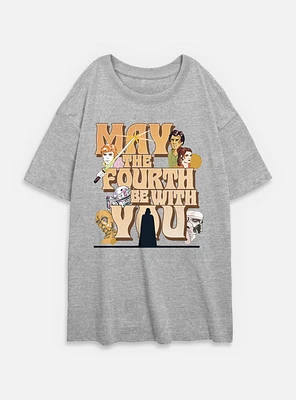 Star Wars May The Fourth Be With You Womens Oversized T-Shirt