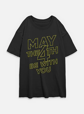 Star Wars May The 4th Be With You Womens Oversized T-Shirt