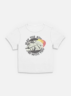 Star Wars Retro May The 4th Millenium Falcon Womens Baby T-Shirt