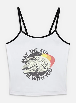 Star Wars Retro May The 4th Millenium Falcon Womens Cami Tank Top