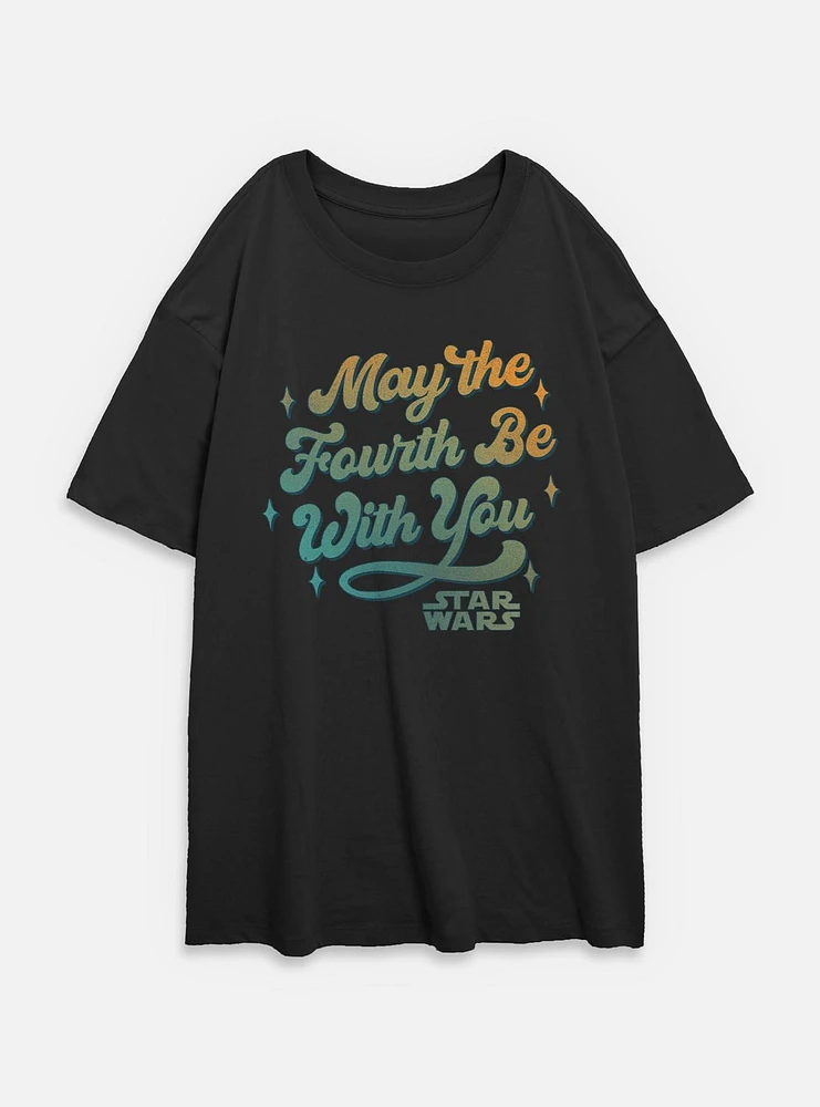Star Wars Celebrate May The 4th Gradient Womens Oversized T-Shirt