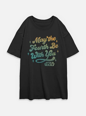 Star Wars Celebrate May The 4th Gradient Womens Oversized T-Shirt