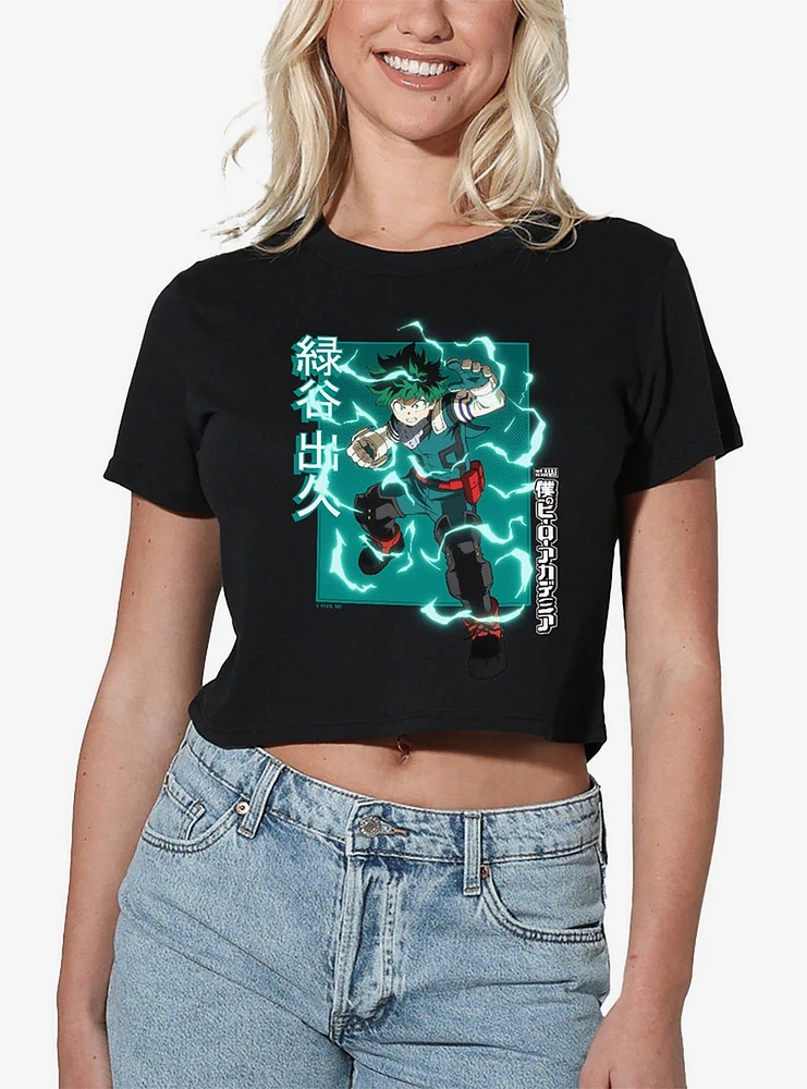 My Hero Academia Izuku Midoriya Heroic Pose Women's Crop Top T-Shirt
