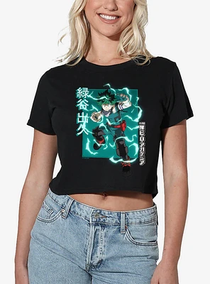 My Hero Academia Izuku Midoriya Heroic Pose Women's Crop Top T-Shirt