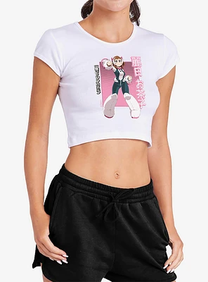 My Hero Academia Ochaco Uraraka Heroic Pose Cap Sleeve Baby Rib Women's Crop Top