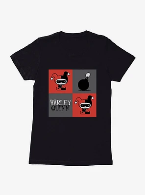 DC Comics Batman Chibi Harley Quinn Squares Womens T-Shirt
