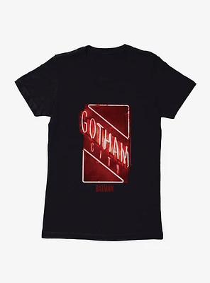 DC Comics The Batman Gotham City Neon Sign Womens T-Shirt