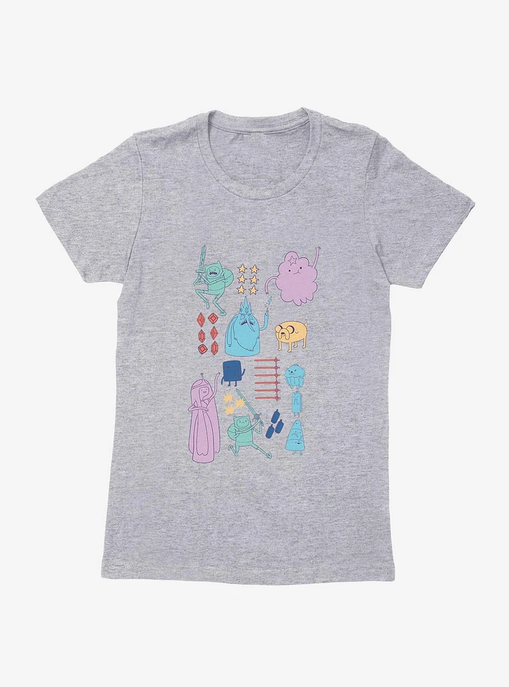 Adventure Time Characters Action Womens T-Shirt