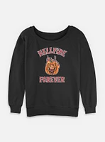 Stranger Things Hellfire Forever Pumpkin Womens Slouchy Sweatshirt