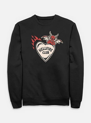 Stranger Things Hellfire Club Devil Heart Sweatshirt