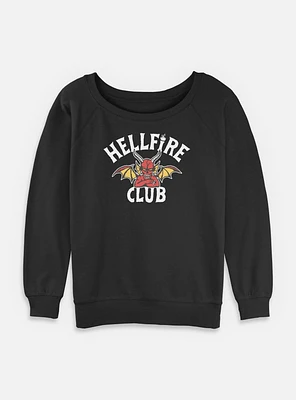 Stranger Things Devil Hellfire Club Logo Womens Slouchy Sweatshirt