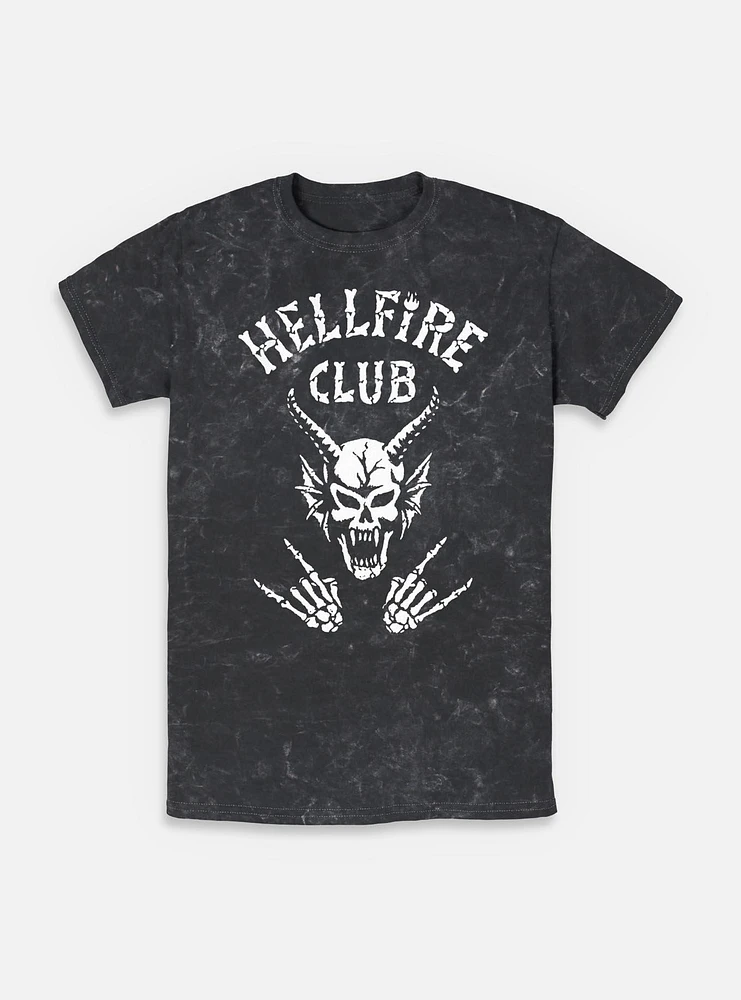 Stranger Things Hellfire Club Rocks Mineral Wash T-Shirt
