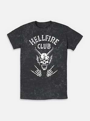 Stranger Things Hellfire Club Rocks Mineral Wash T-Shirt