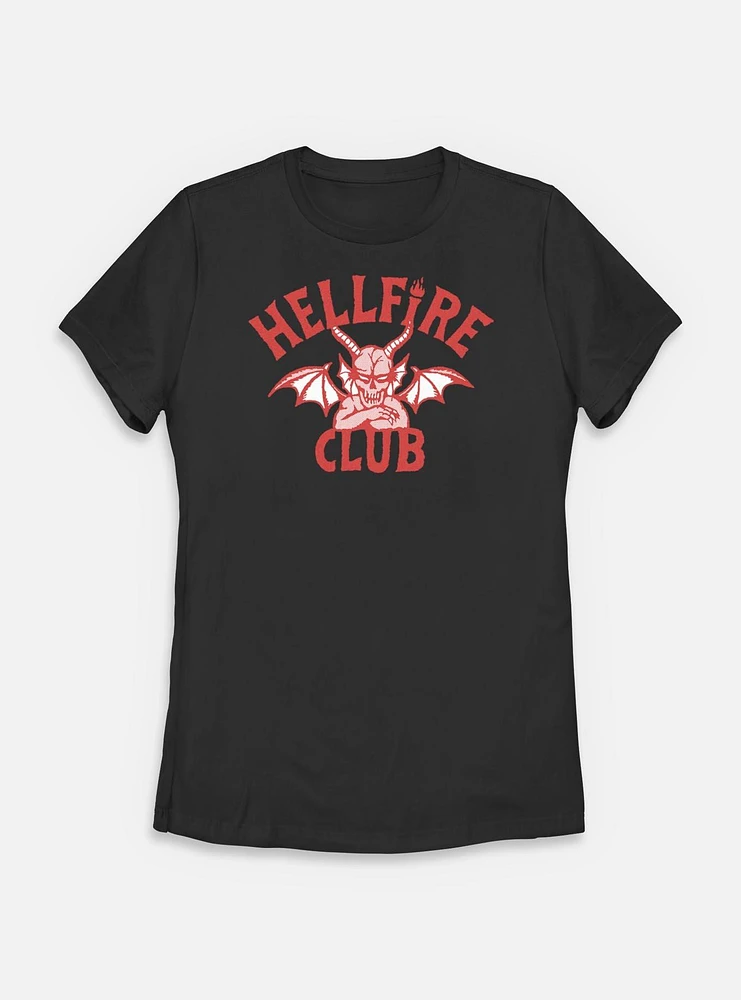 Stranger Things Devil Logo Hellfire Club Womens T-Shirt