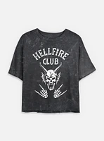 Stranger Things Hellfire Club Rocks Womens Mineral Wash Crop T-Shirt