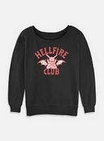 Stranger Things Devil Logo Hellfire Club Womens Slouchy Sweatshirt