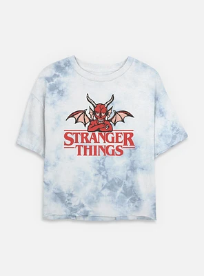 Stranger Things Hellfire Club Devil Womens Tie-Dye Crop T-Shirt