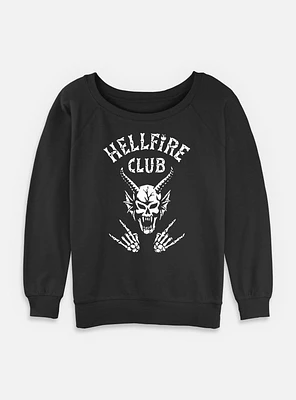Stranger Things Hellfire Club Rocks Womens Slouchy Sweatshirt