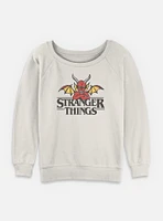 Stranger Things Hellfire Club Devil Logo Womens Slouchy Sweatshirt