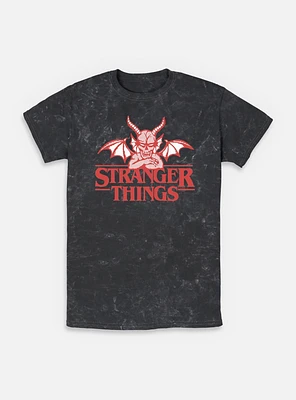Stranger Things Devil Hellfire Clube Logo Mineral Wash T-Shirt