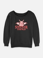 Stranger Things Devil Hellfire Clube Logo Womens Slouchy Sweatshirt