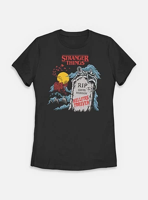 Stranger Things RIP Eddie Munson Hellfire Forever Womens T-Shirt
