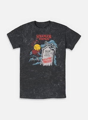 Stranger Things RIP Eddie Munson Hellfire Forever Mineral Wash T-Shirt