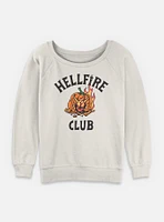 Stranger Things Hellfire Club Pumpkin Womens Slouchy Sweatshirt