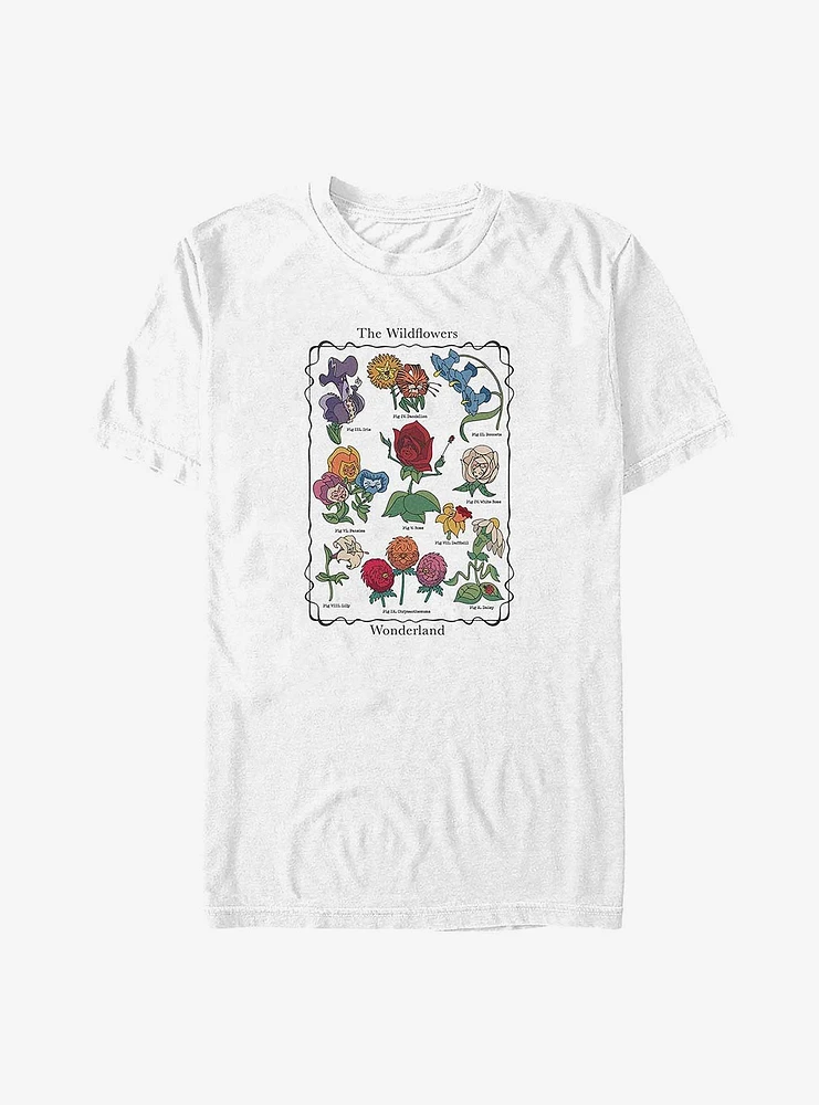 Disney Alice Wonderland Wild Flowers Big & Tall T-Shirt