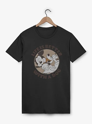 Disney Mickey Mouse Life Is Better With A Dog  T-Shirt