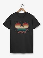 Disney Mickey Mouse Ears 2024 Sparkle Stripes  T-Shirt