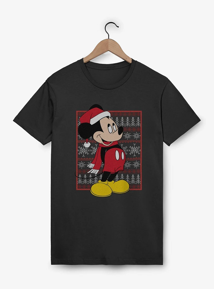 Disney Mickey Mouse Ugly Christmas Pattern T-Shirt