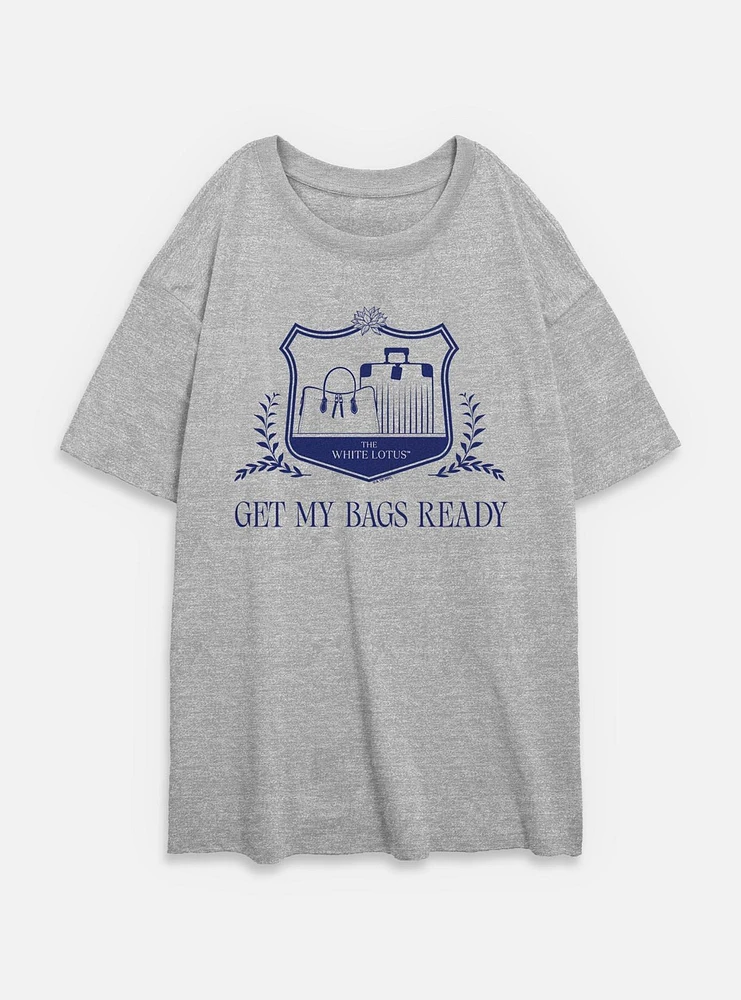 The White Lotus Get My Bags Ready Womens Oversized T-Shirt