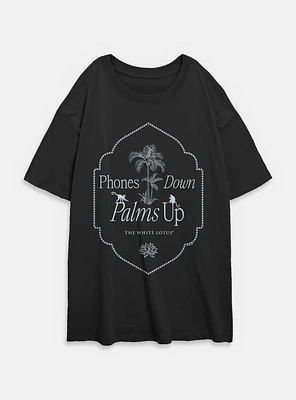 The White Lotus Phones Down Palms Up Womens Oversized T-Shirt