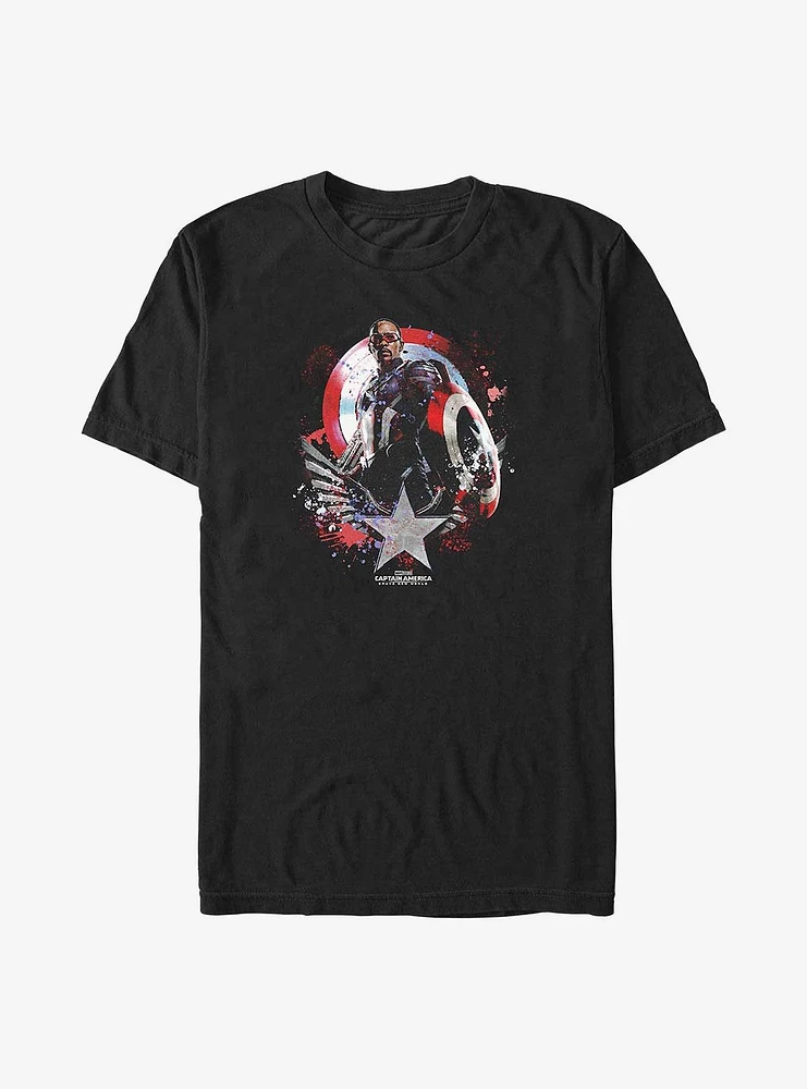 Captain America: Brave New World Paint Over Shield Big & Tall T-Shirt
