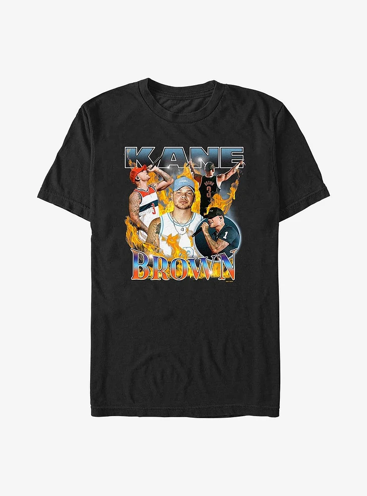 Kane Brown Flames Collage Big & Tall T-Shirt