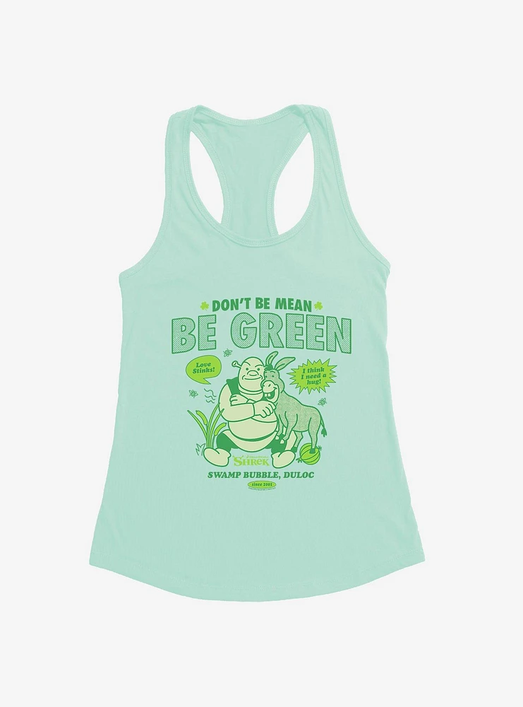 Shrek Don't Be Mean Green Womens Tank Top