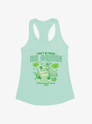 Shrek Don't Be Mean Green Womens Tank Top