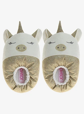 Gold Unicorn Girls Comfy Slippers