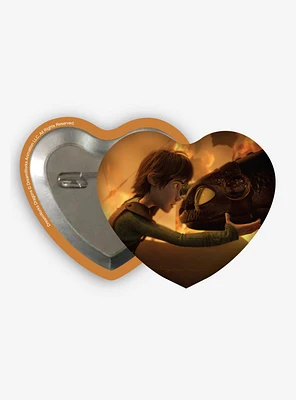 DreamWorks How to Train Your Dragon Toothless & Hiccup Heart-Shaped Button Pin