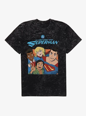 DC My Adventures With Superman Group Mineral Wash T-Shirt