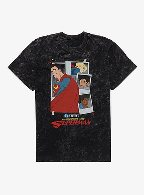 DC My Adventures With Superman Polaroids Mineral Wash T-Shirt