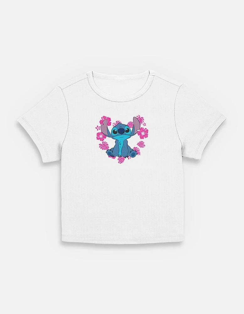 Disney Lilo & Stitch Flower Heart Womens Baby T-Shirt