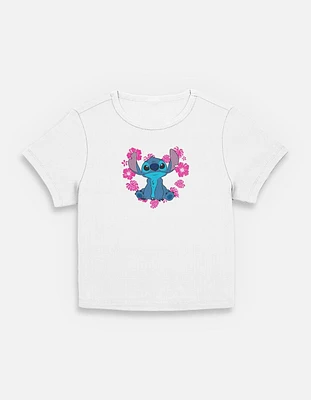 Disney Lilo & Stitch Flower Heart Womens Baby T-Shirt
