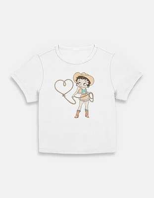 Betty Boop Cowgirl Rope Heart Girls Slouchy Womens Baby T-Shirt